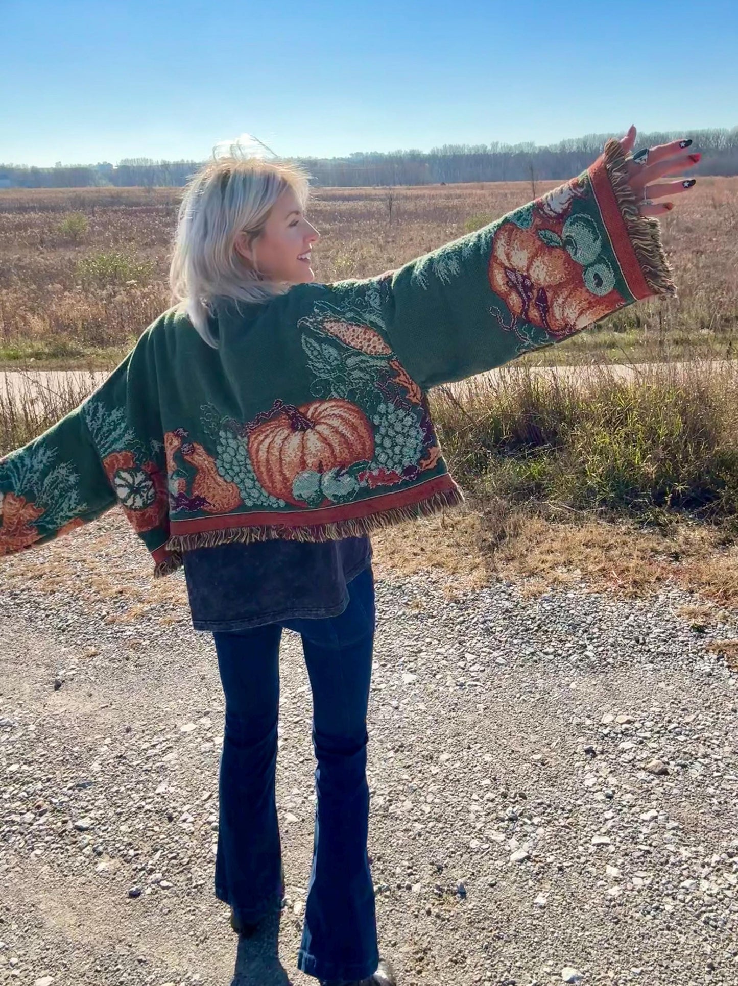 Queen Of The Garden Cozy Oversized Blanket Sweater