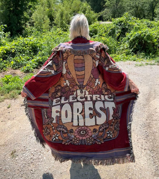 Forest Royalty Electric Forest Long Blanket Coat