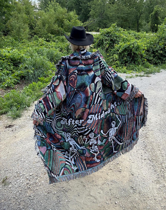 After Midnight Original Psychedelic Art Extra Oversized Blanket Coat