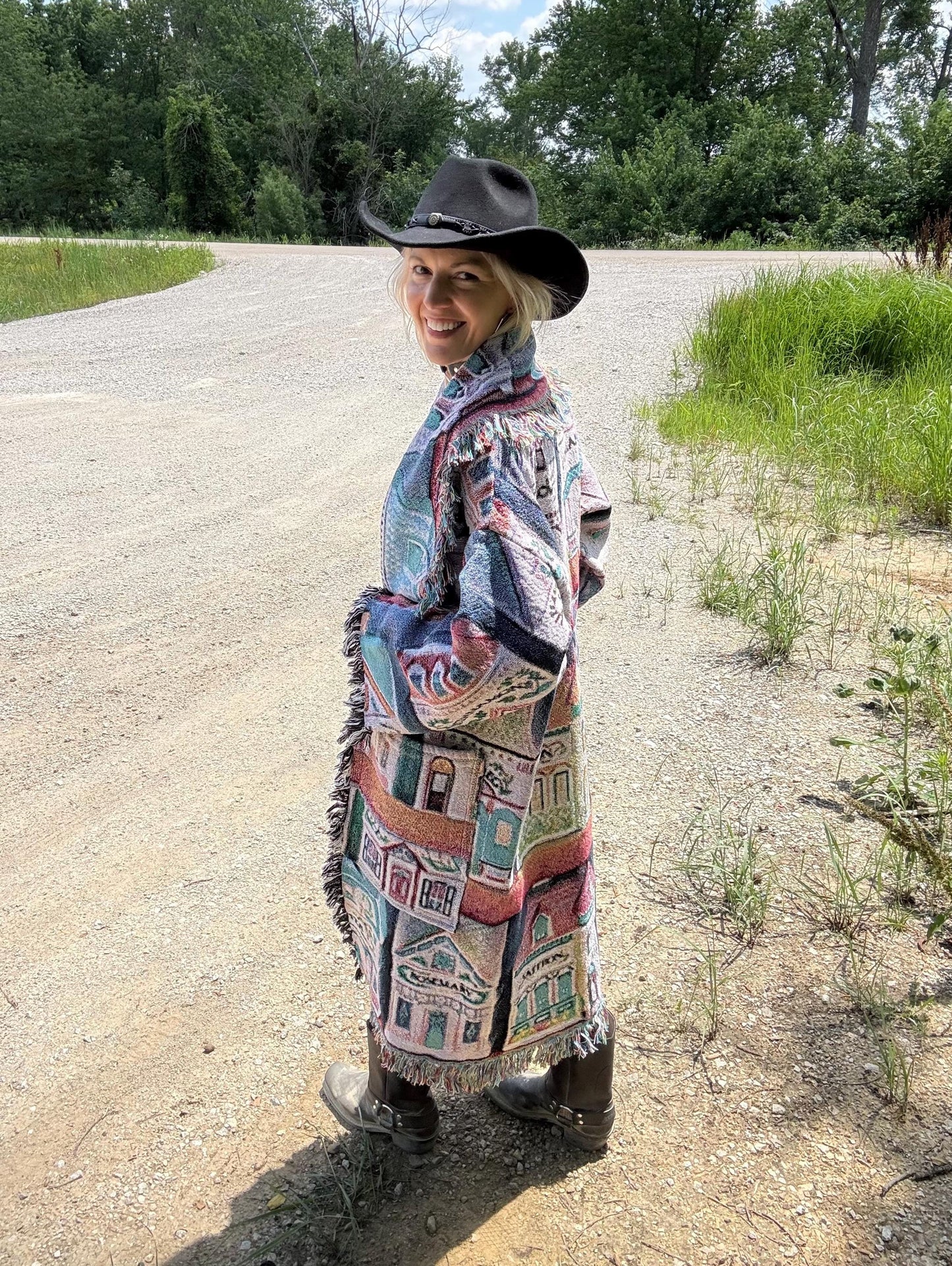 Pastel Lenox Spice Village Art Blanket Coat