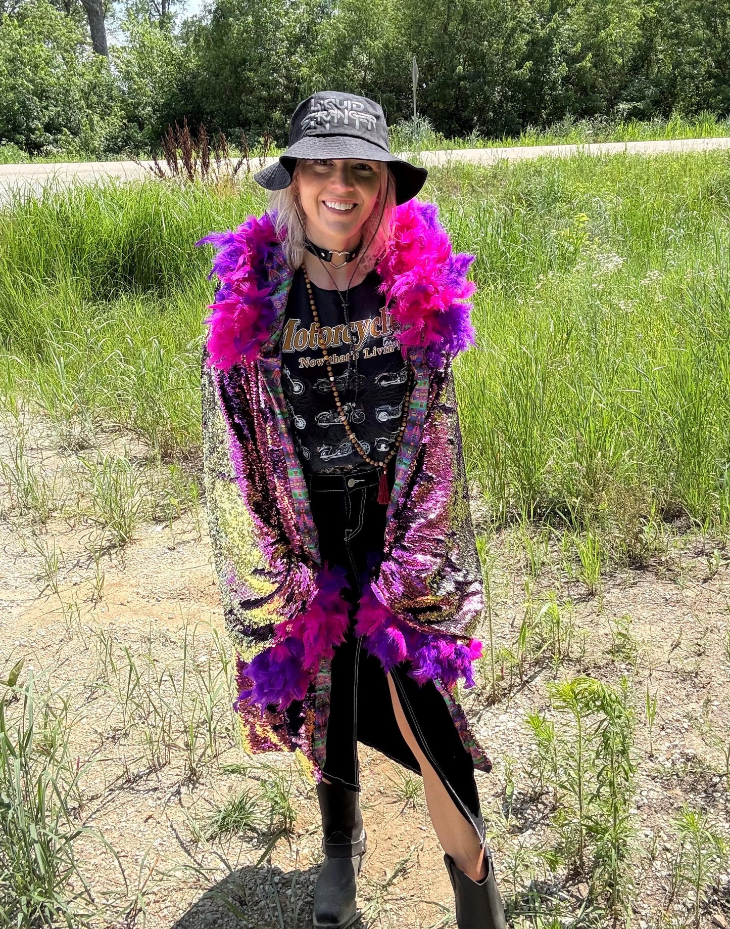 Desert Sunrise Sequin Statement Coat