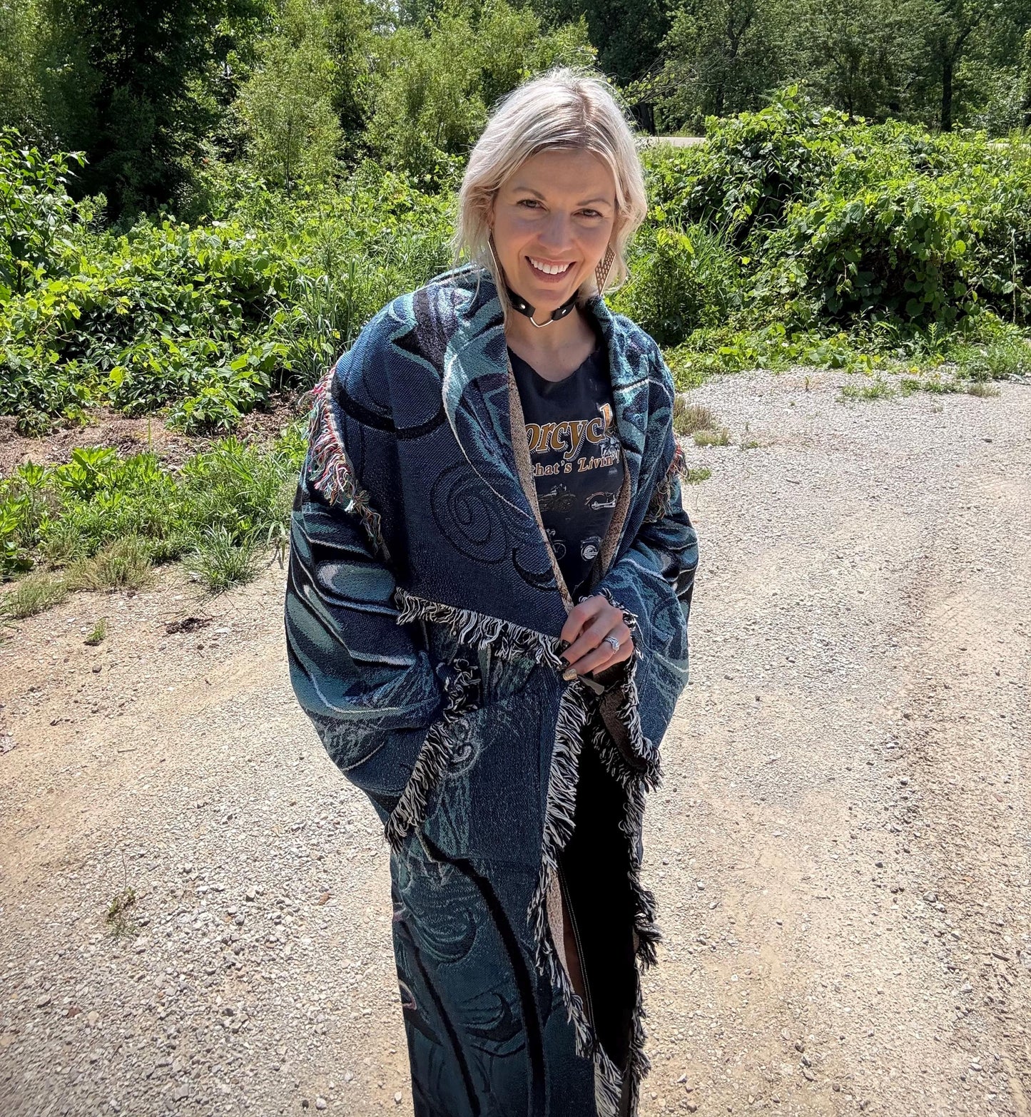 Water Dragon Long Blanket Coat