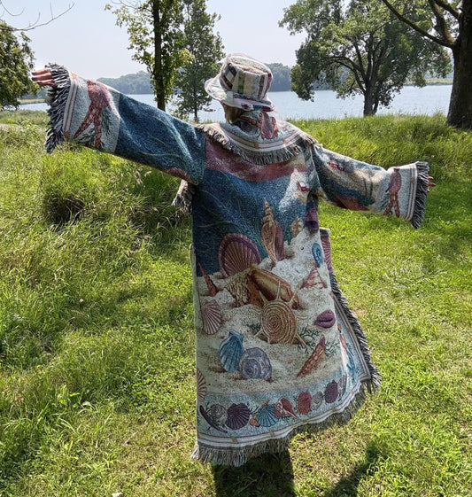 Seaside Sweetheart Cozy Boho Blanket Coat