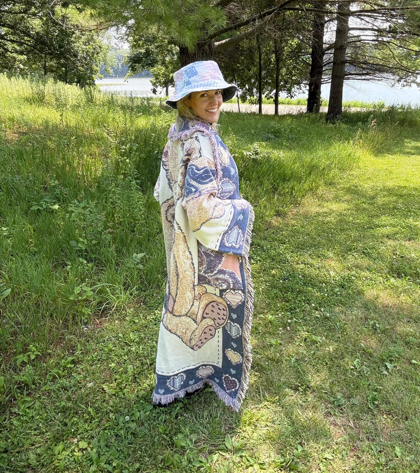 Sweet Snuggle Bear Long Pastel Blanket Coat