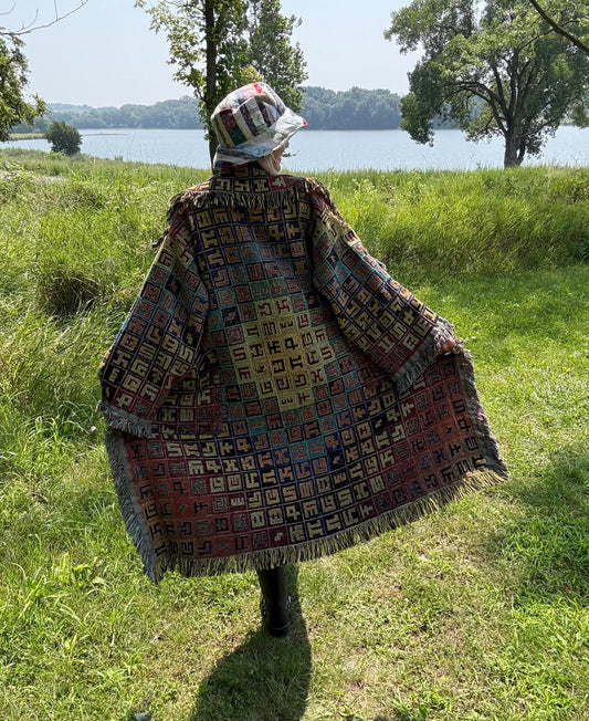 Complementary Mandala Art Blanket Coat