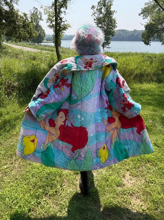 Ariel & Flounder 90s Nostalgia Oversized Comforter Coat