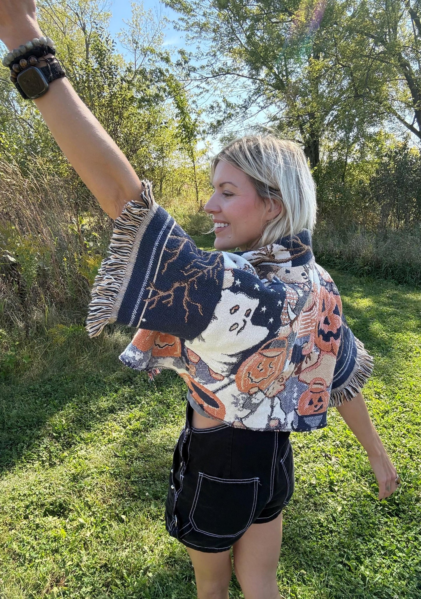 Spooky Cutie Short Sleeve Cropped Halloween Jacket