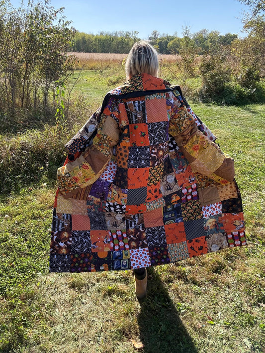Halloween Queen Cozy Oversized Maximalist Women’s Quilt Coat