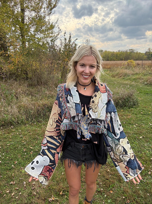 Halloween Snuggle Bear Cropped Art Blanket Coat