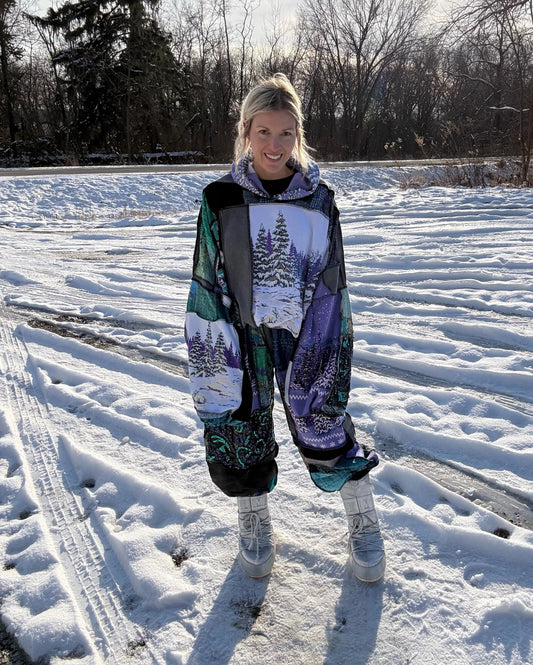 Sparkly Slopes Two Piece Patchwork Set, One-Of-A-Kind Wearable Art