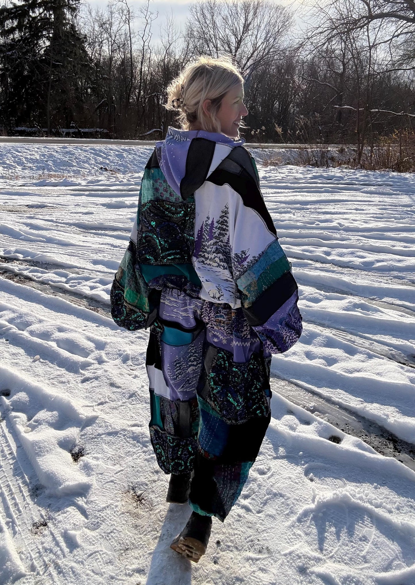 Sparkly Slopes Two Piece Patchwork Set, One-Of-A-Kind Wearable Art