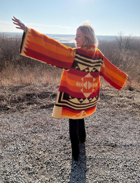 Desert Sunrise Cozy Fleece Blanket Coat