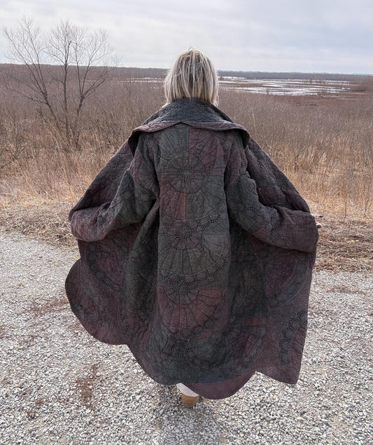 Smoke & Dreams Rugged Distressed Statement Quilt Coat