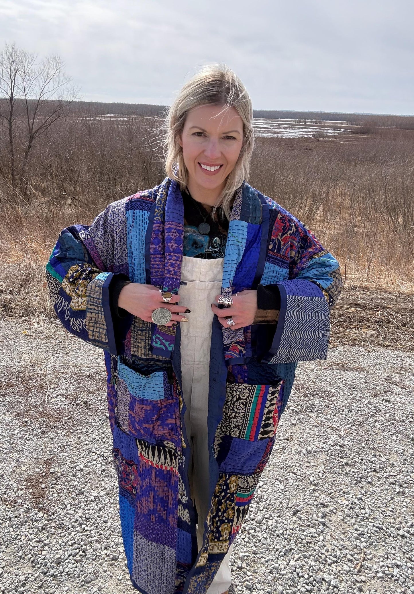 Sapphire Sweetheart Lightweight Patchwork Quilt Jacket