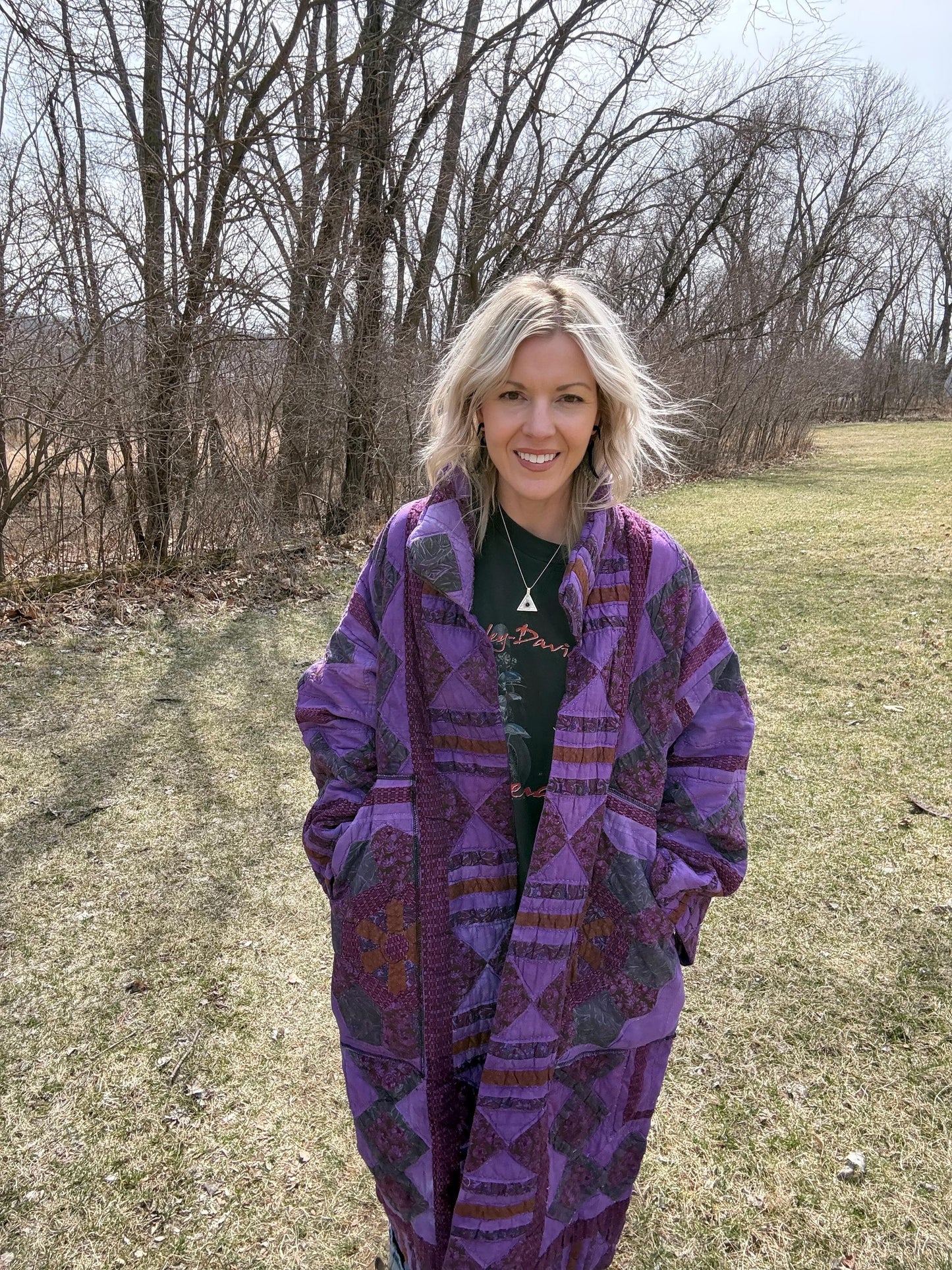 Purple Queen Maximalist Statement Quilt Coat