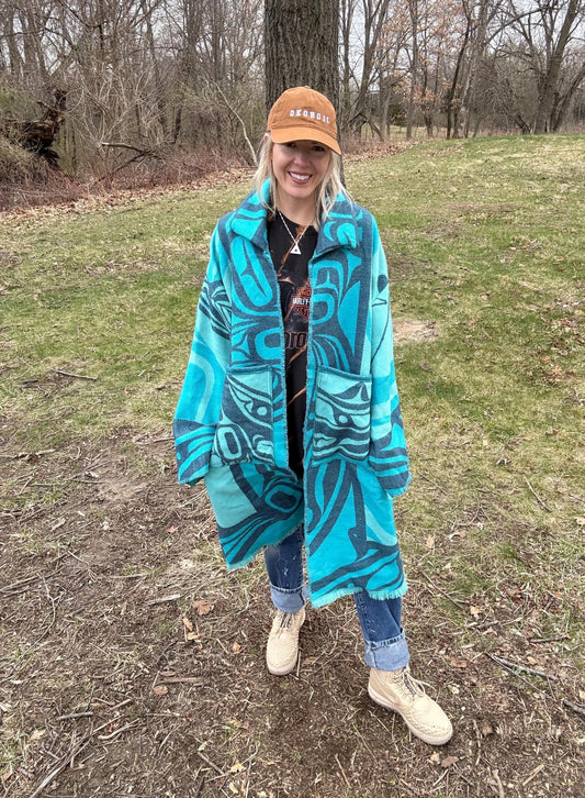 Humpback Whale Art Lightweight Blanket Coat