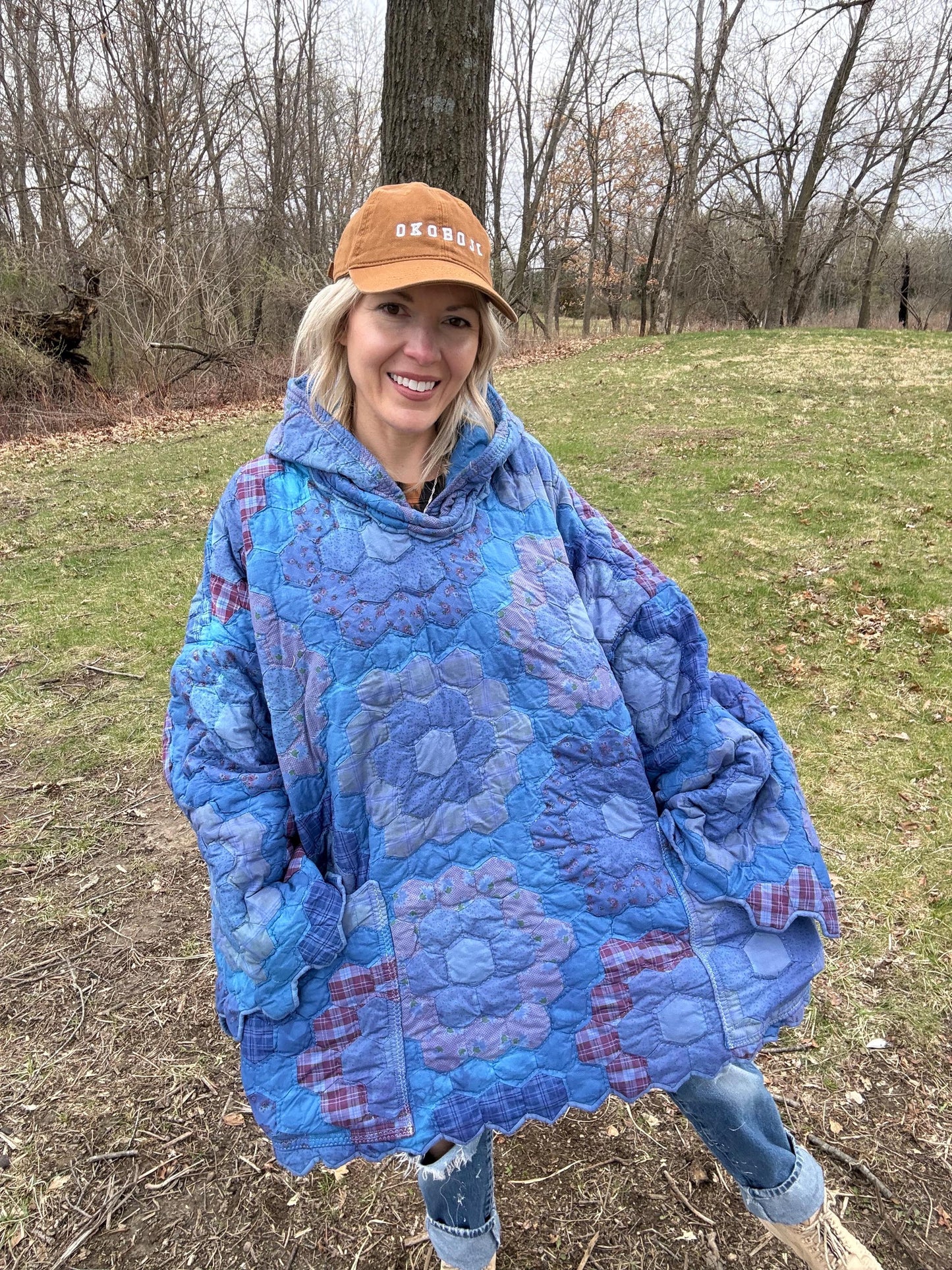 Cozy Lake Nights Extra Oversized Hooded Quilt Pullover
