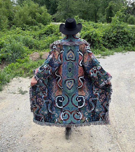 Galactic Love Original Psychedelic Art Long Blanket Coat