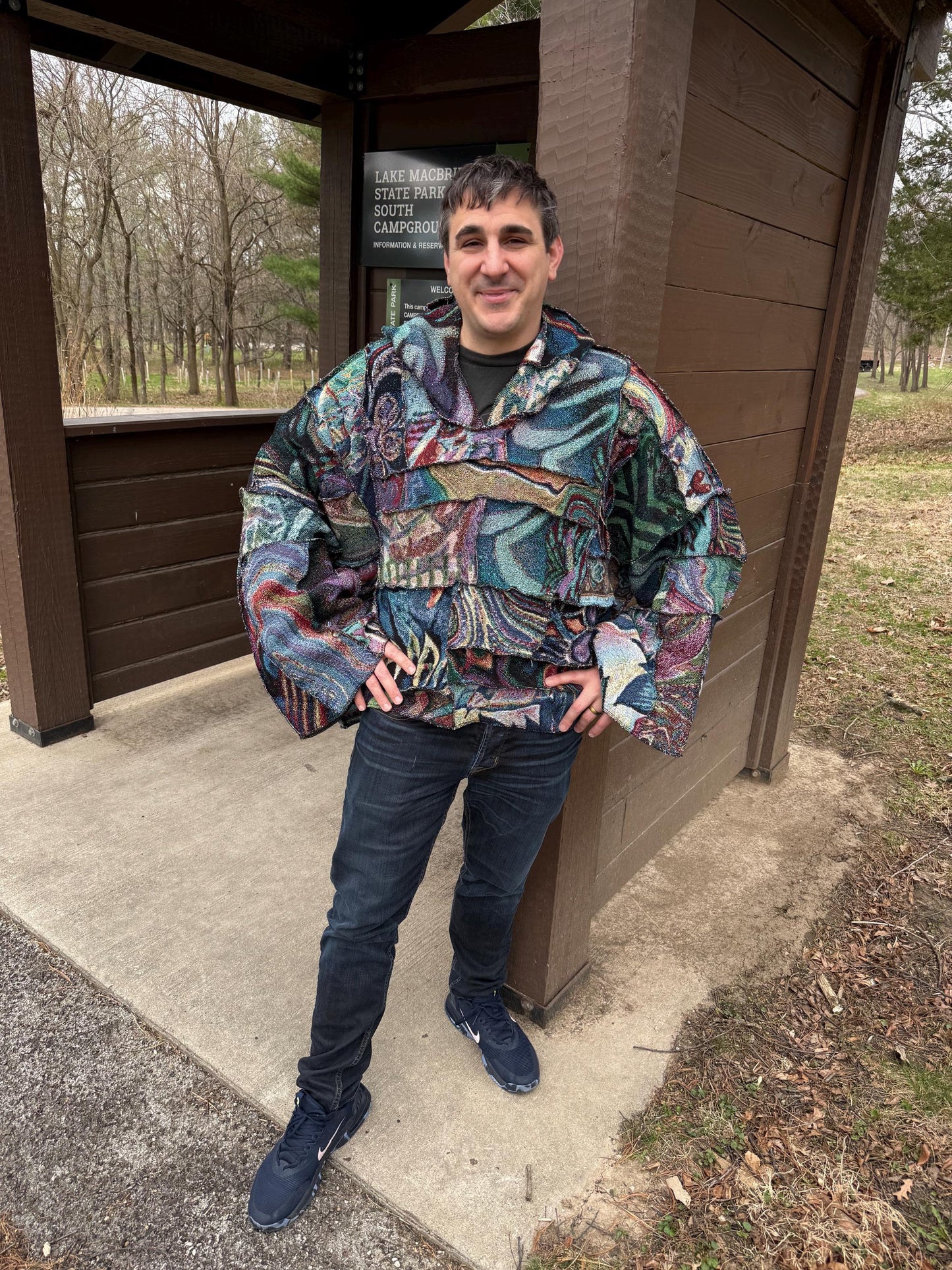 Psychedelic Dreamer Extra Oversized Patchwork Art Blanket Pullover