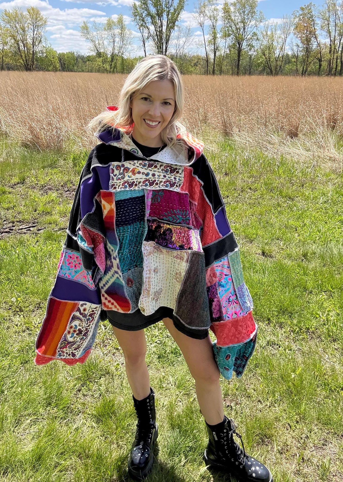 Desert Sunsets Oversized Fiber Art Statement Pullover