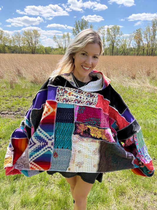 Desert Sunsets Oversized Fiber Art Statement Pullover