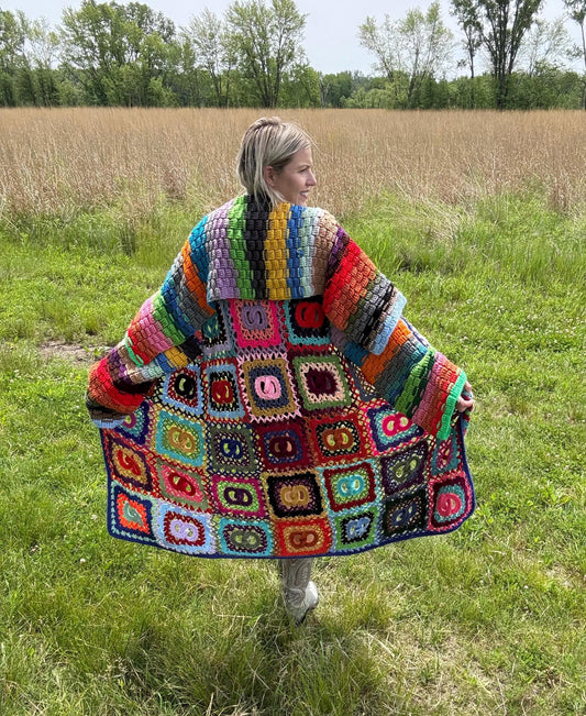 Together Forever Rainbow Wedding Ring Crochet Sweater