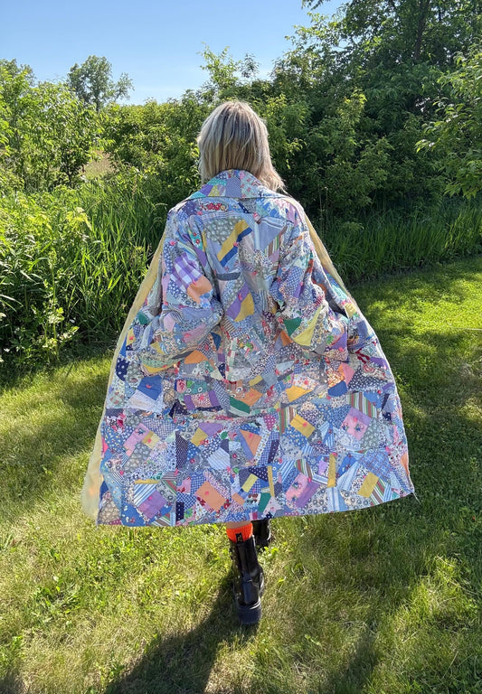 Sweet Feminine Prints Patchwork Antique Quilt Robe