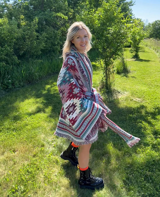 Desert Dreamer Cozy Oversized Fringe Blanket Robe