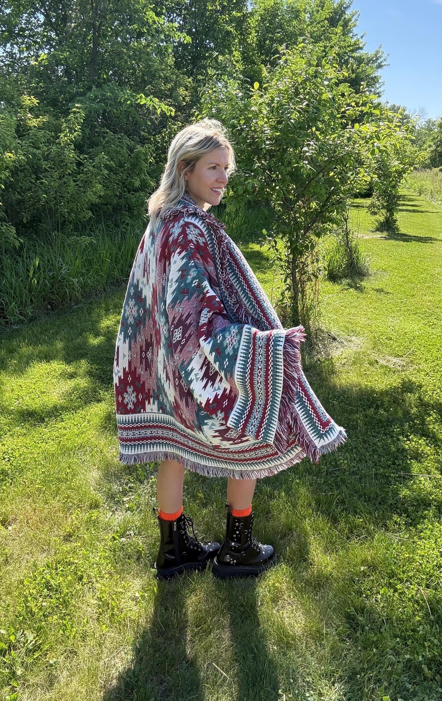 Desert Dreamer Cozy Oversized Fringe Blanket Robe