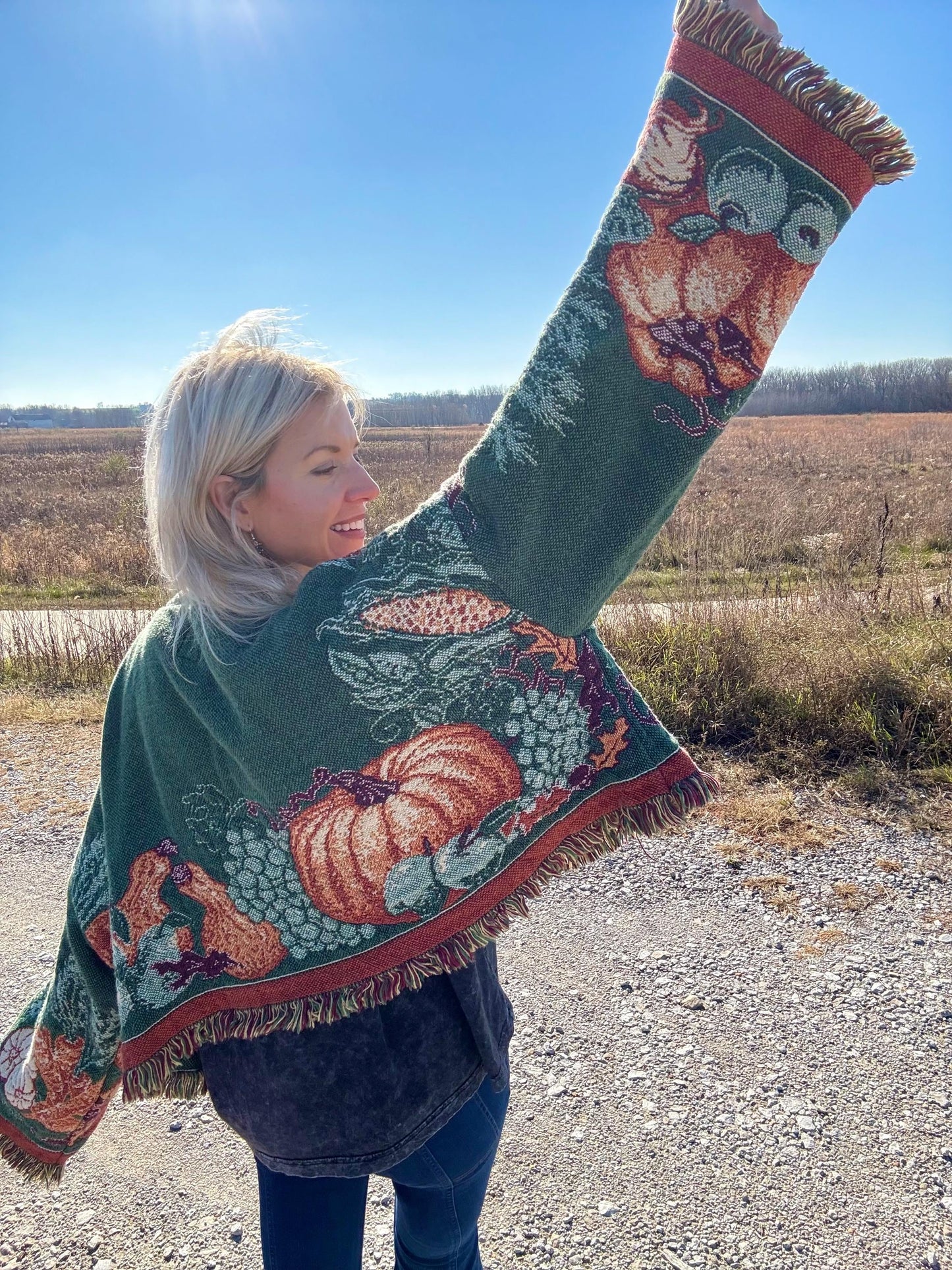 Queen Of The Garden Cozy Oversized Blanket Sweater