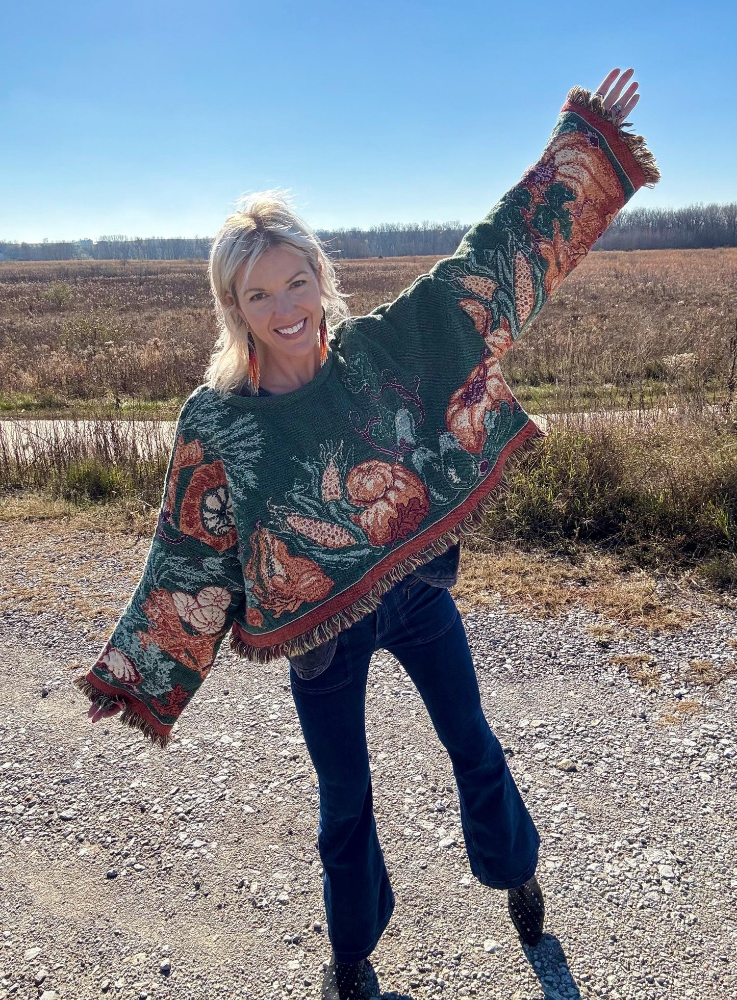 Queen Of The Garden Cozy Oversized Blanket Sweater