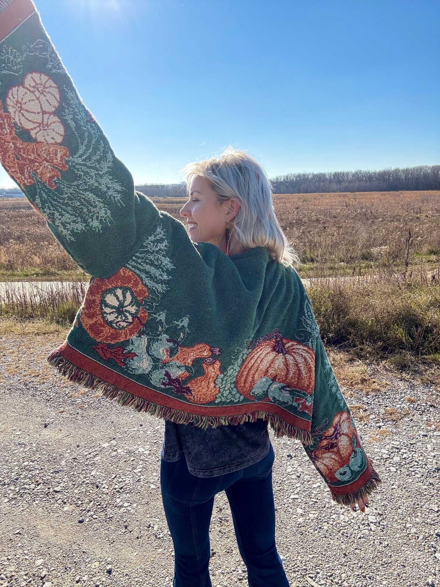 Queen Of The Garden Cozy Oversized Blanket Sweater