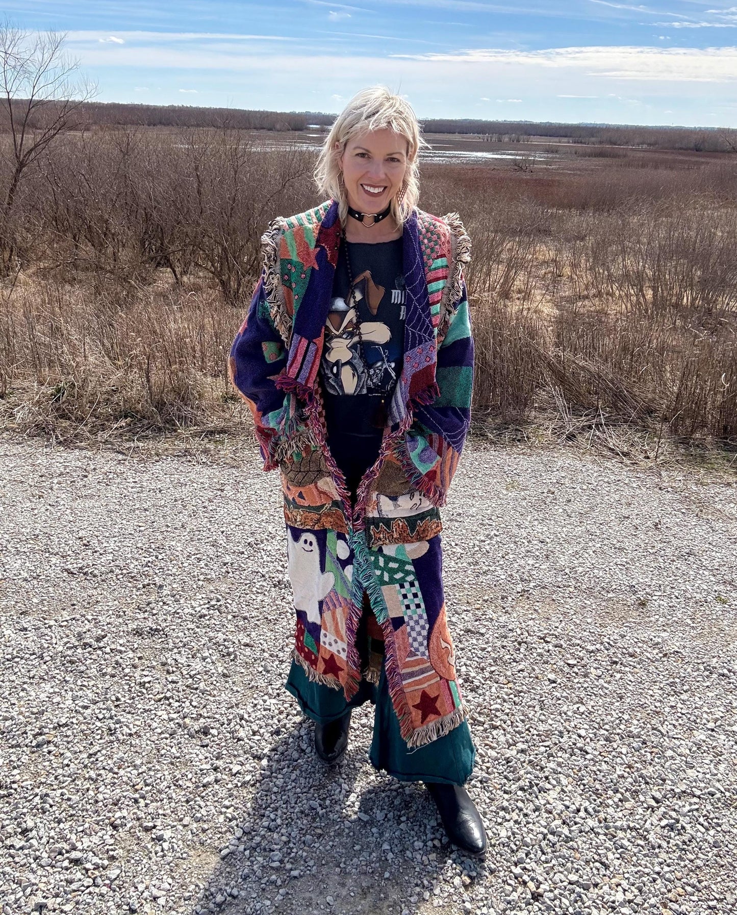 Happy Halloween Long Blanket Coat