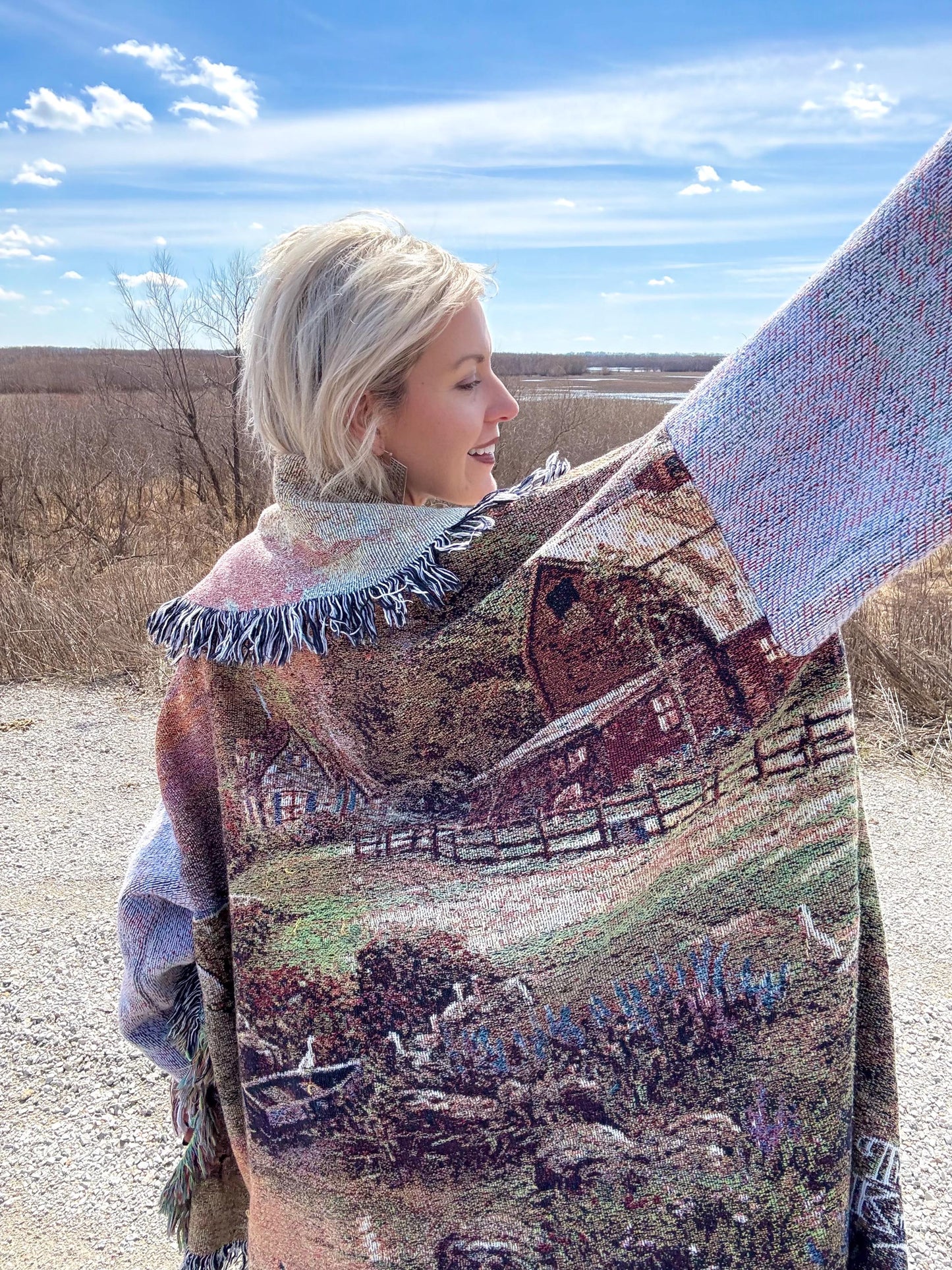 Old Farm Life Cozy Oversized Blanket Cardigan