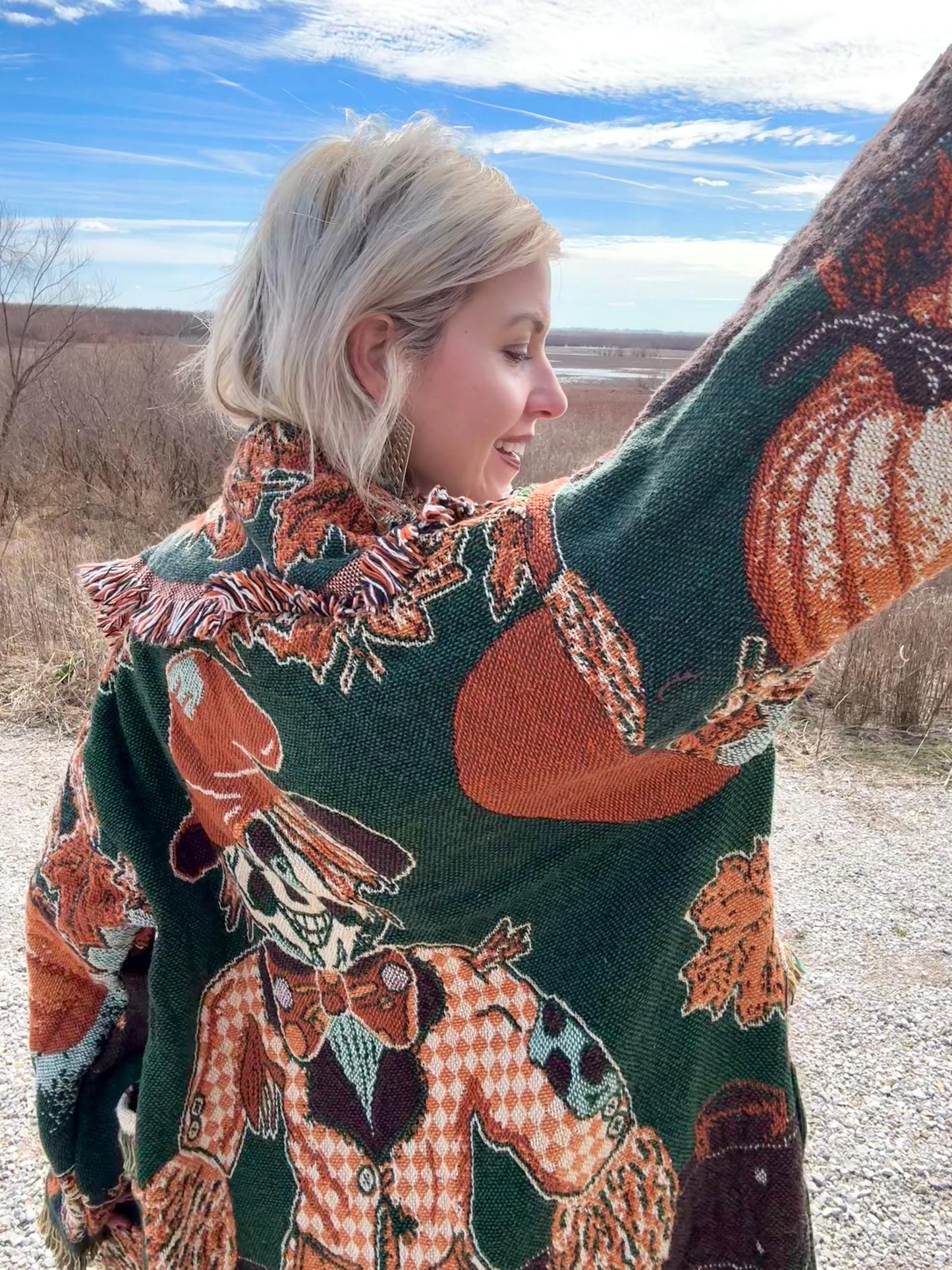 Silly Scaries Halloween Scarecrow Long Blanket Coat