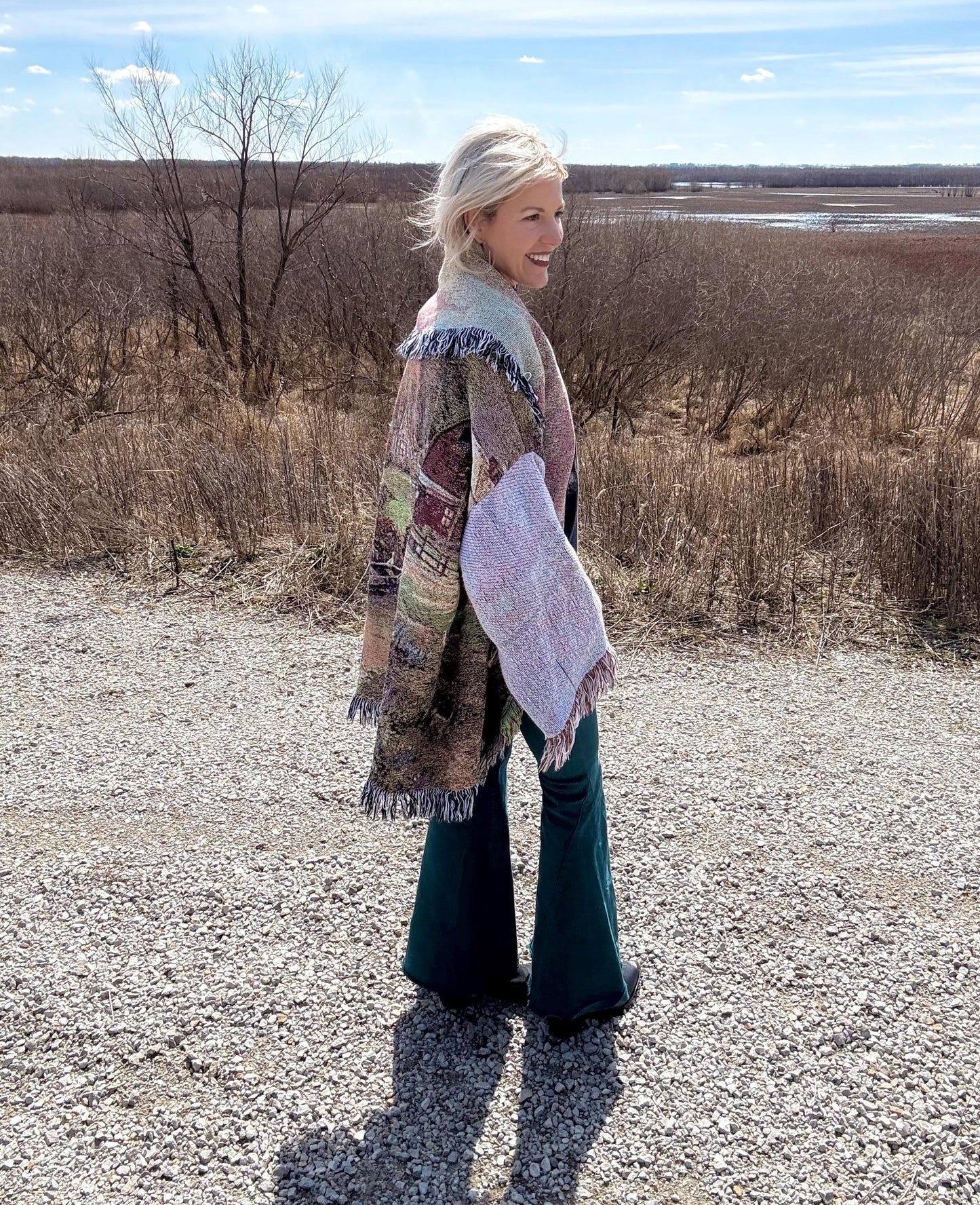 Old Farm Life Cozy Oversized Blanket Cardigan