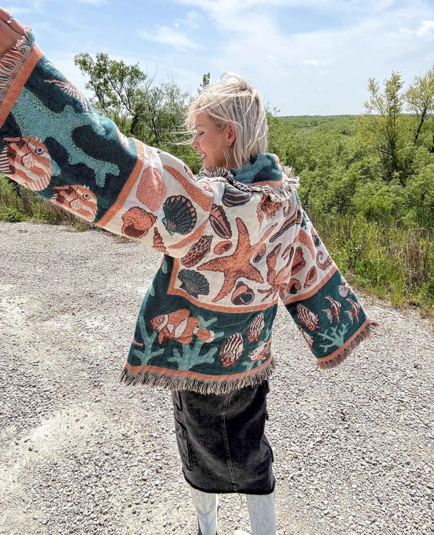 Seashells & Starfish Beach Blanket Coat