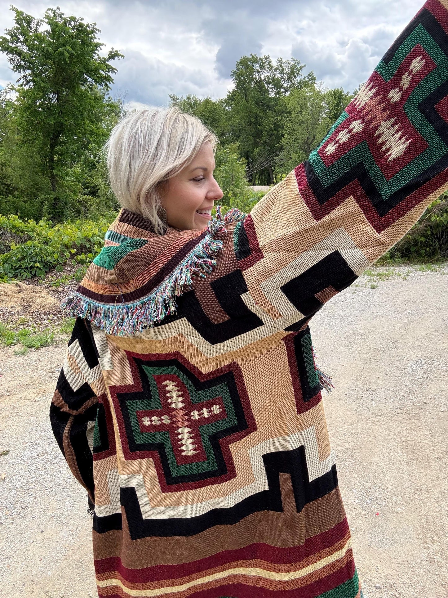Western Wonder Long Blanket Coat