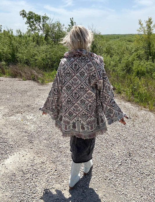 Cozy Cottage Core Pinneapple Blanket Sweater