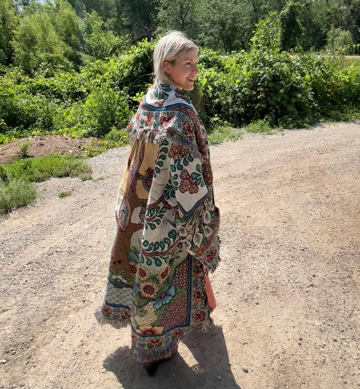 Sweet Lady Guadalupe Boho Long Blanket Coat