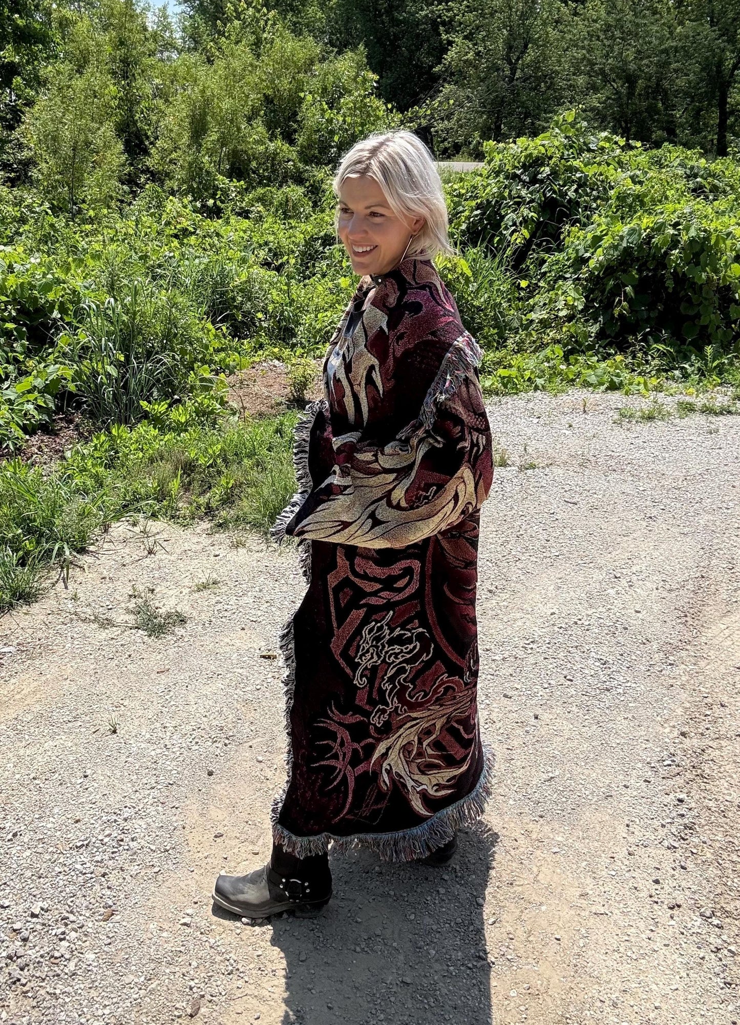 Fire Dragon Long Blanket Coat