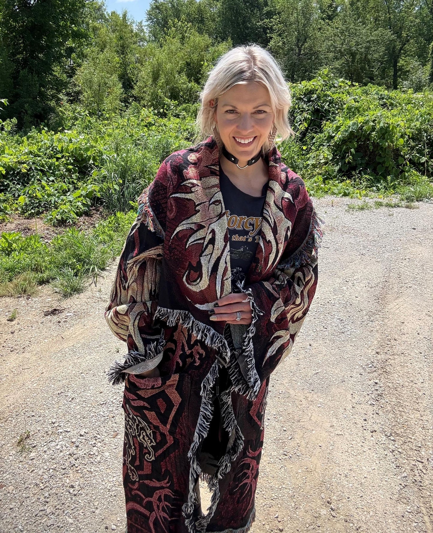 Fire Dragon Long Blanket Coat