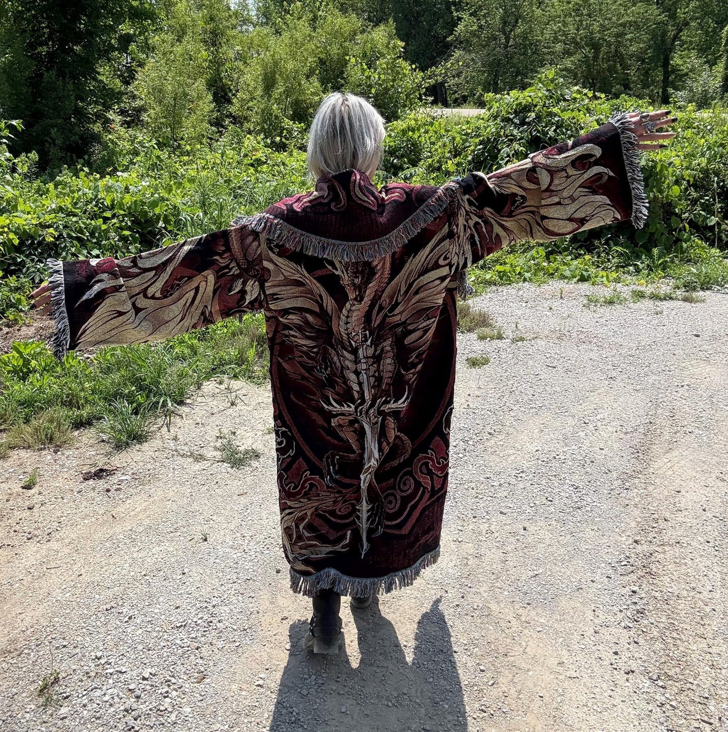 Fire Dragon Long Blanket Coat
