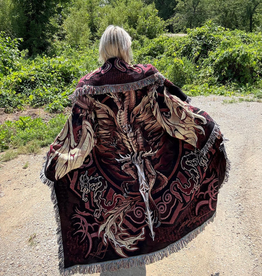 Fire Dragon Long Blanket Coat
