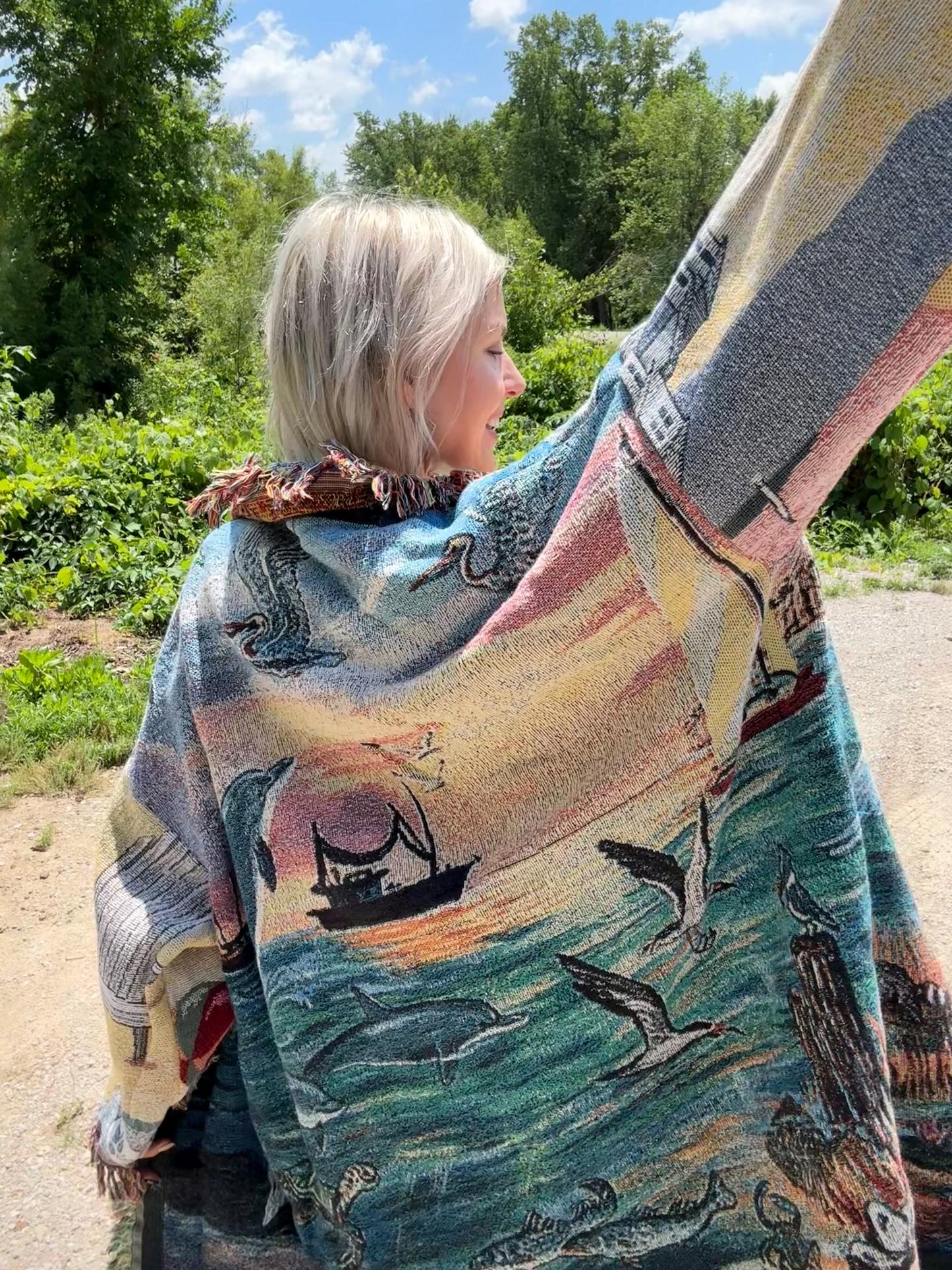 Beach Beauty Oversized Blanket Coat