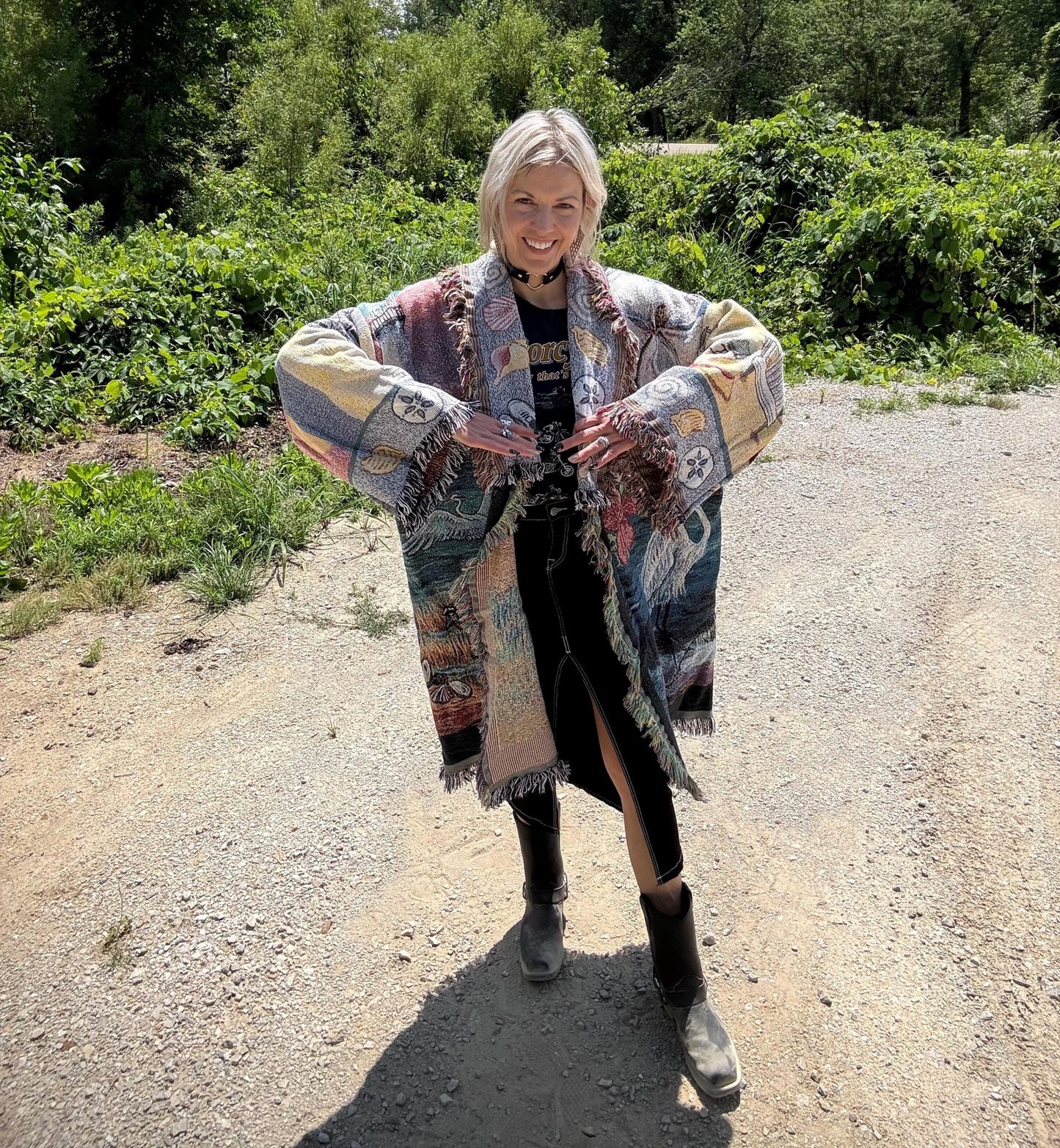 Beach Beauty Oversized Blanket Coat