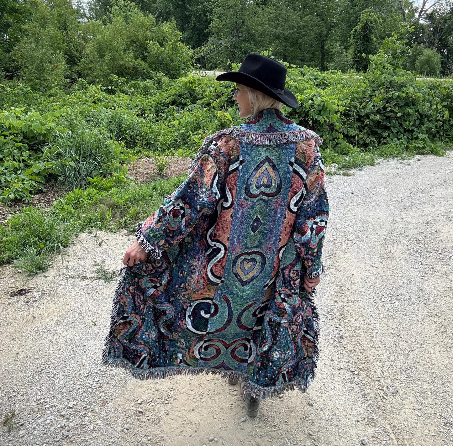 Galactic Love Original Psychedelic Art Long Blanket Coat