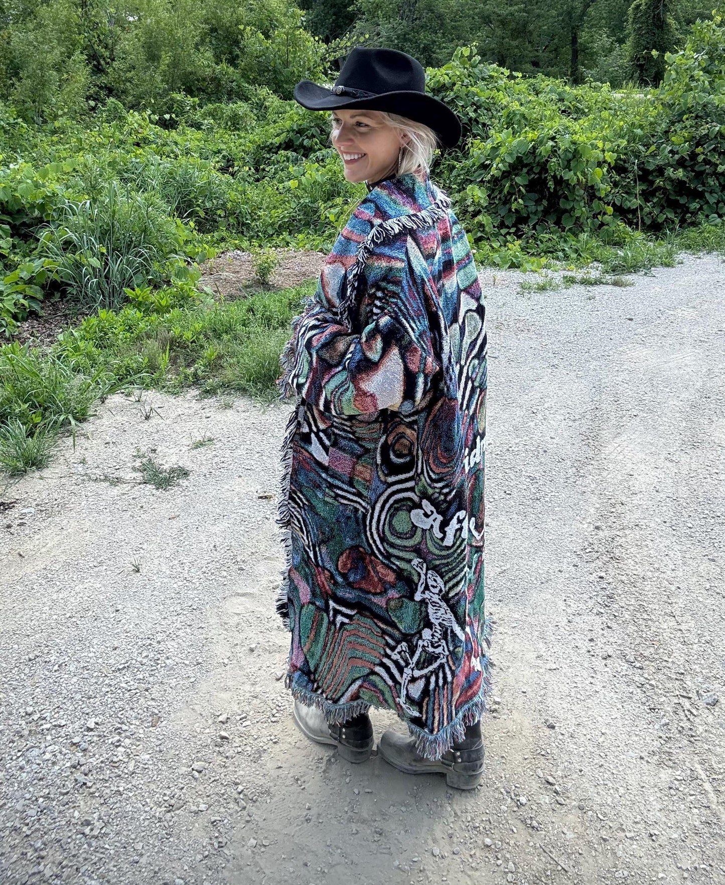 After Midnight Original Psychedelic Art Extra Oversized Blanket Coat