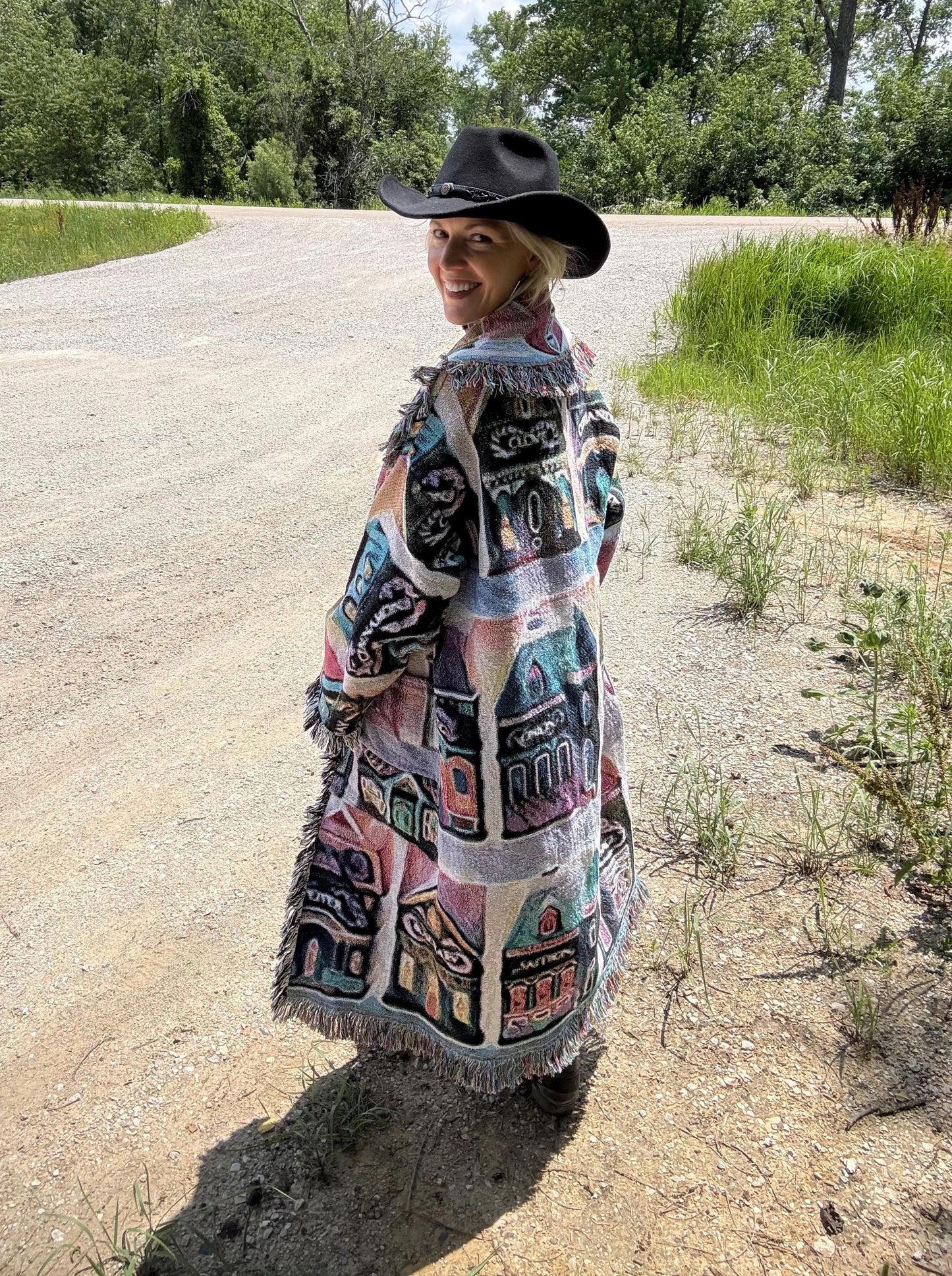 Magical Lenox Spice Village Art Blanket Coat