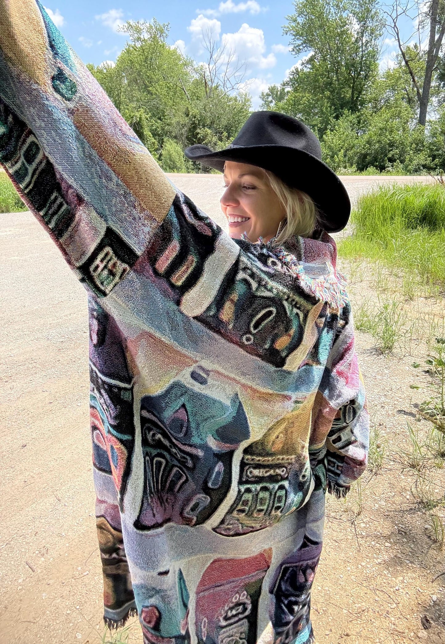 Magical Lenox Spice Village Extra Oversized Art Blanket Coat